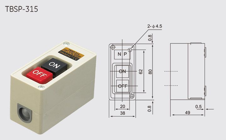 TBSP-315 330 Power Push Botton Switch