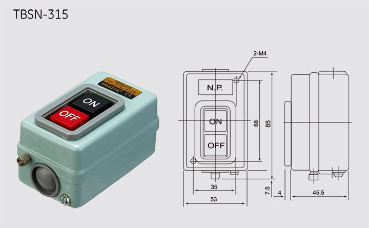 TBSN-315 Power Push Button Switch