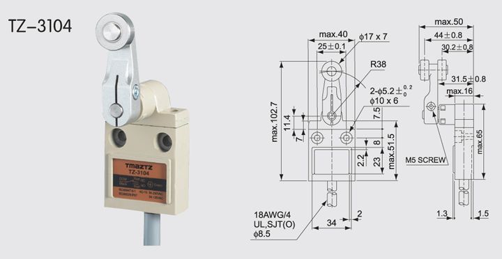 TZ-3104 waterproof limit switch