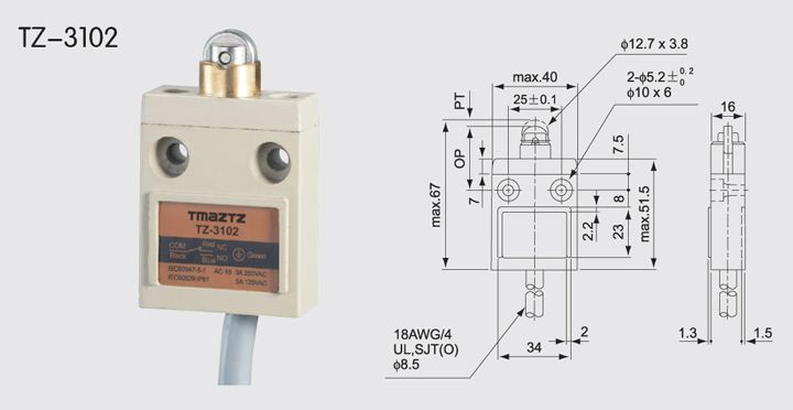 TZ-3102 Waterproof D4C XCMN21 Limit Switch