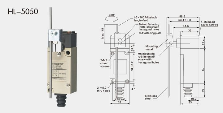 Omron HL-5050 Limit Switch – New In Box – HL5050 Industrial Snap Action Switch
