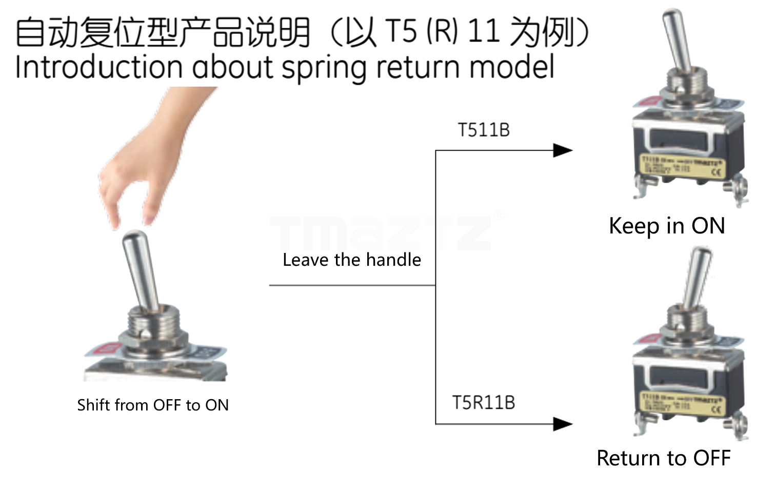 T511B On-Off Toggle Switch SPST