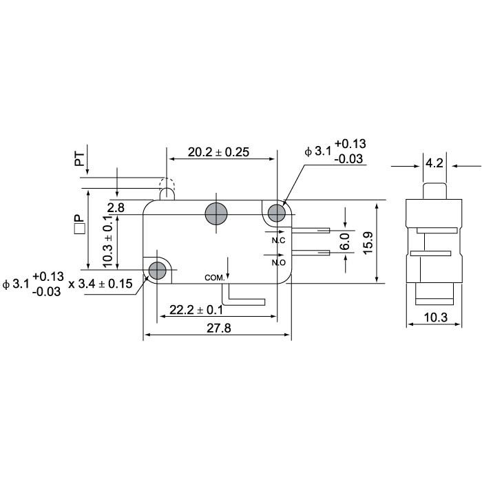 V-15-1C25 basic plunger model Micro Switch