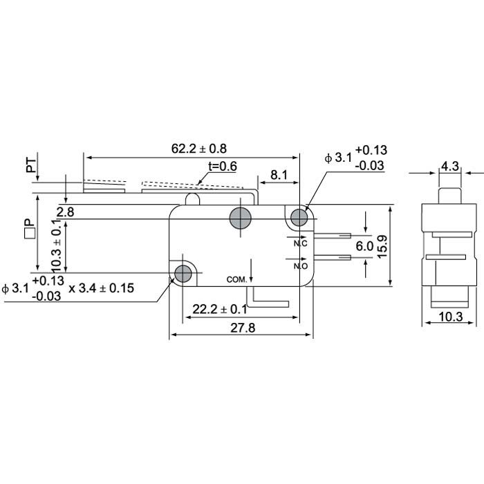 V-153-1C25 long lever Micro Switch