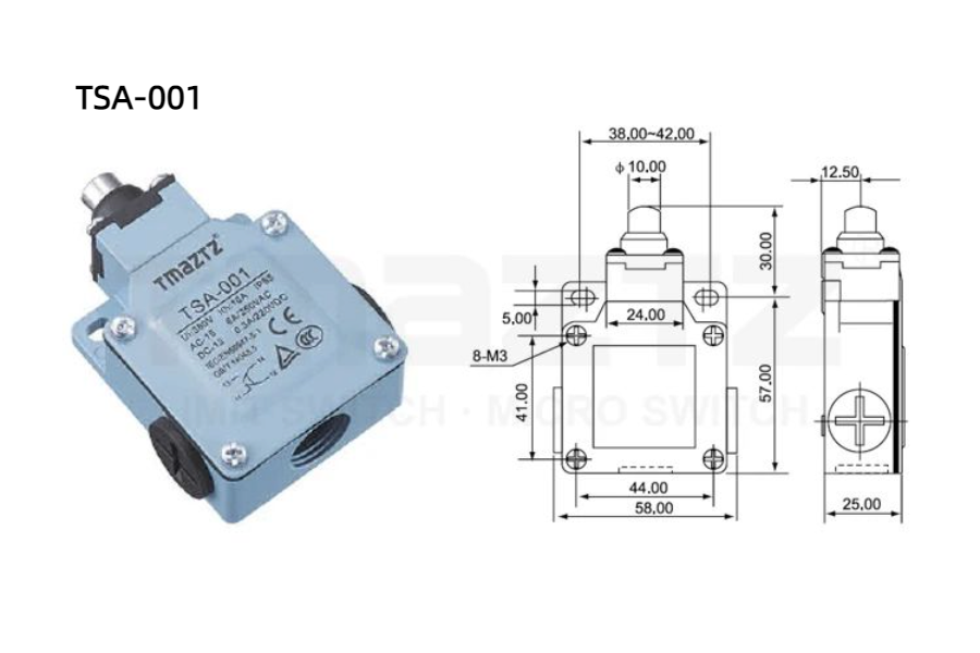 TSA-001 sealed plunger actuator Limit Switch