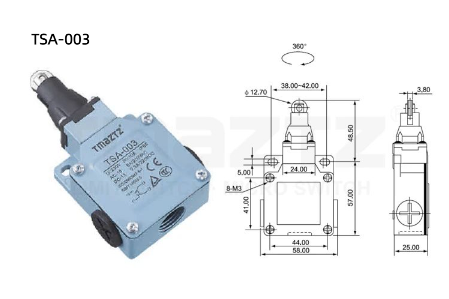 TSA-003  top-roller plunger actuator Limit Switch