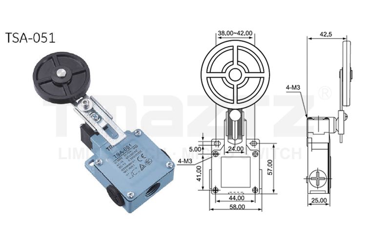 TSA-051 adjustable big roller lever actuator Limit switch