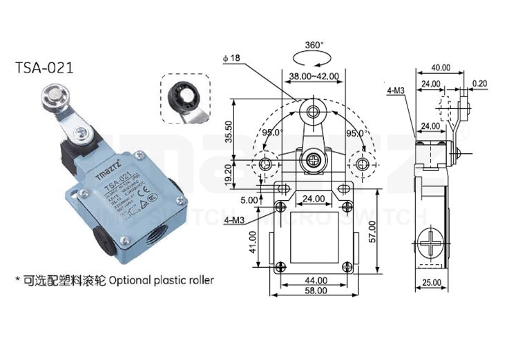 TSA-021 small roller lever actuator Limit switch