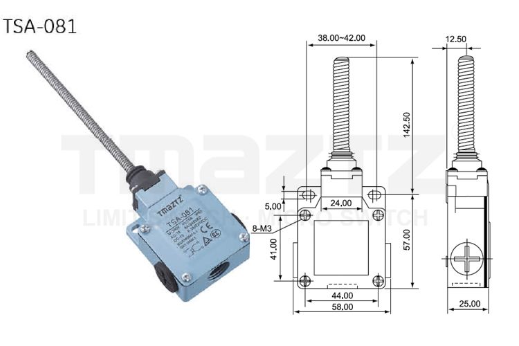 TSA-081 rod coil spring lever actuator Limit switch