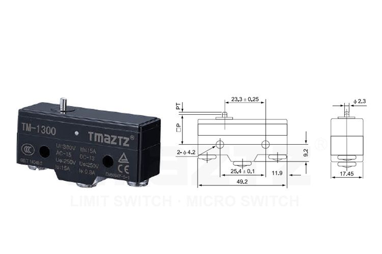 TM-1300 button plunger Micro Switch