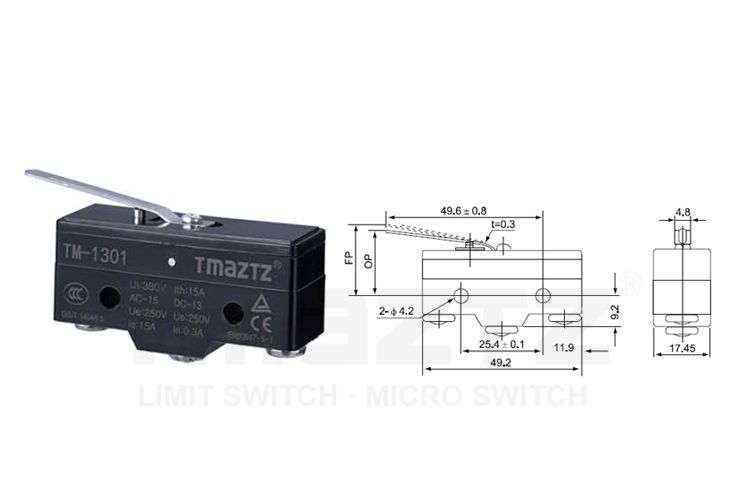 TM-1301 stainless steel left lever Micro Switch