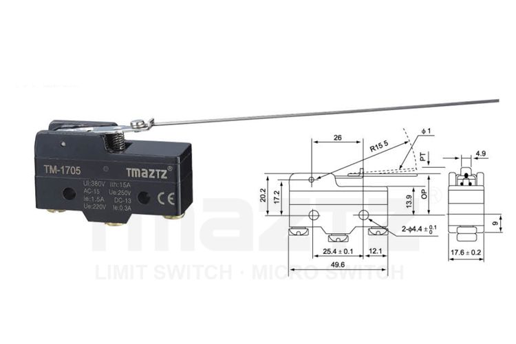 TM-1705 cats whisker lever Micro Switch